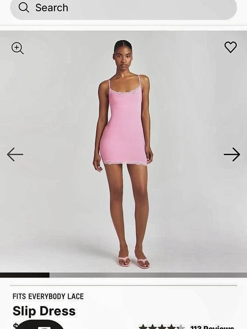New SKIMS Fits Everybody Lace Slip Dress Bubblegum Pink